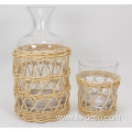 custom rattan plaited decorative bottle